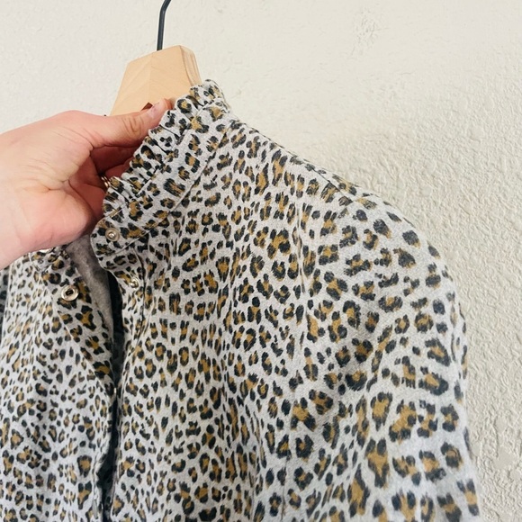 FRNCH Leopard Print Button-Up Blouse - Black and Brown - Picture 4 of 12